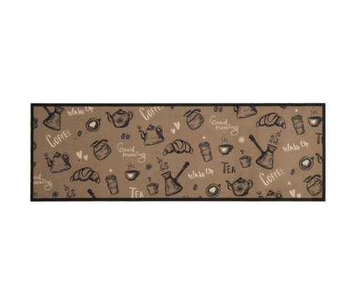 vidaXL virtuves paklājs, mazgājams, ar uzrakstu, 60x180 cm, samts