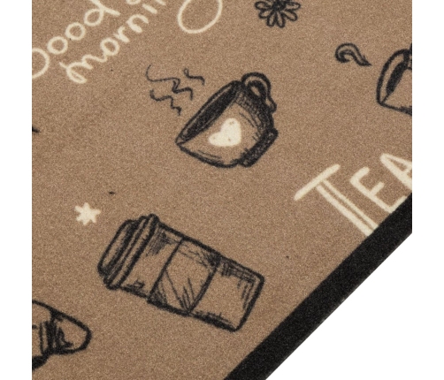 vidaXL virtuves paklājs, mazgājams, ar uzrakstu, 60x180 cm, samts