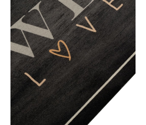 vidaXL virtuves paklājs, mazgājams, kafijas dizains, 45x150 cm, samts