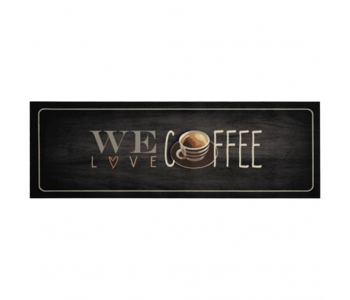 Virtuves Paklājs, Mazgājams, Kafijas Dizains, 60X180 Cm, Samts Vidaxl