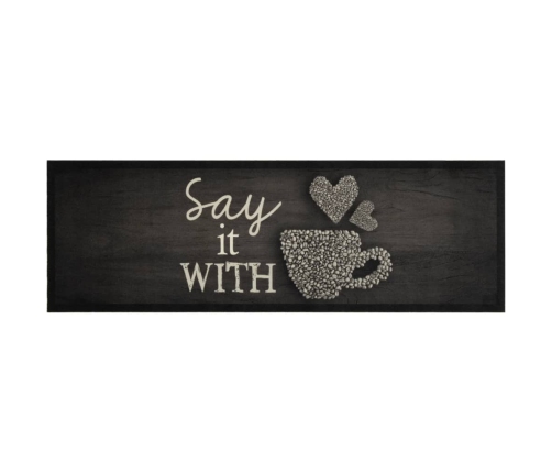 vidaXL virtuves paklājs, mazgājams, krūzes dizains, 60x180 cm, samts