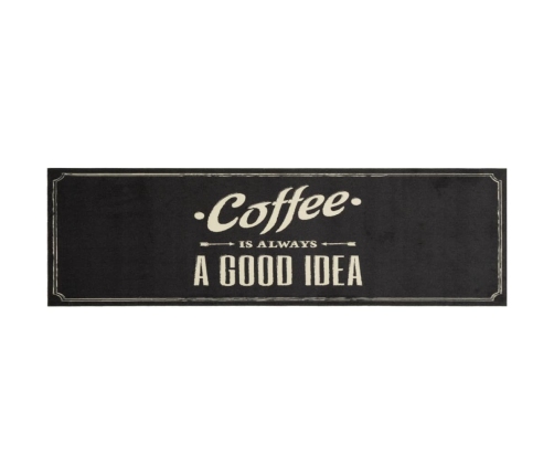 vidaXL virtuves paklājs, mazgājams, kafijas dizains, 45x150 cm, samts