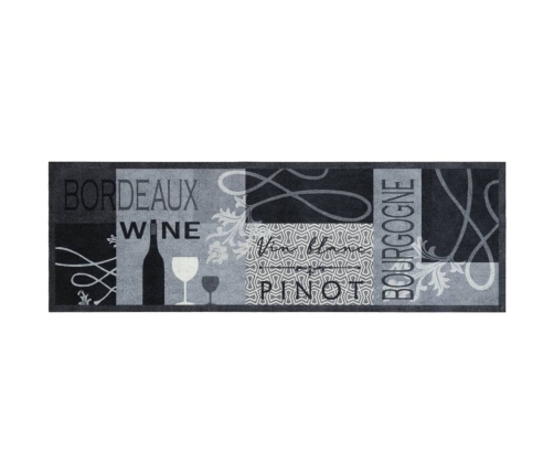 vidaXL virtuves paklājs, mazgājams, vīna apdruka, 60x180 cm , samts