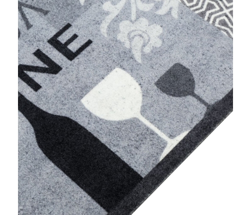 vidaXL virtuves paklājs, mazgājams, vīna apdruka, 60x180 cm , samts