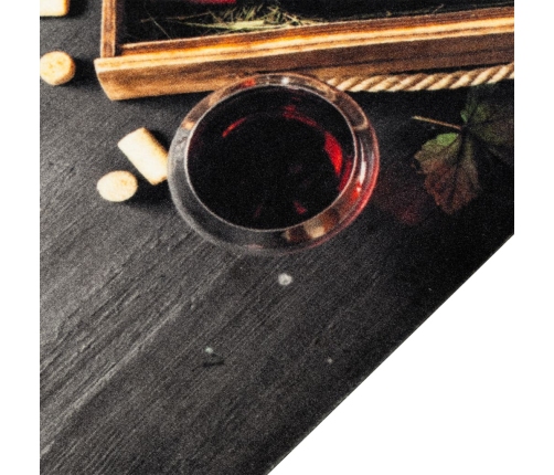 vidaXL virtuves paklājs, mazgājams, vīna pudele, 45x150 cm, samts