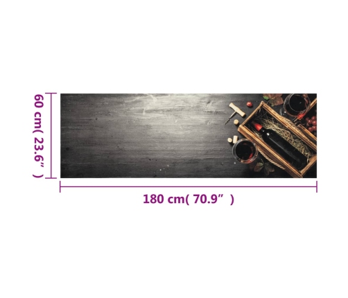 Virtuves Paklājs, Mazgājams, Vīna Pudele, 60X180 Cm, Samts Vidaxl