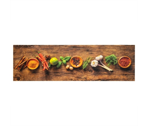 vidaXL virtuves paklājs, mazgājams, garšvielu apdruka, 45x150 cm
