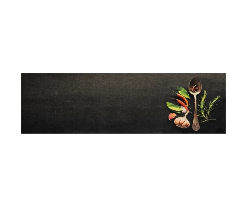 vidaXL virtuves paklājs, mazgājams, garšvielu apdruka, 45x150 cm