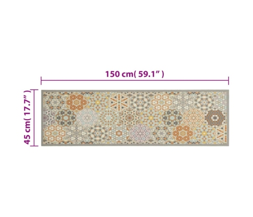 Virtuves Paklājs, Mazgājams, Sešstūru Apdruka, 45X150 Cm, Samts Vidaxl