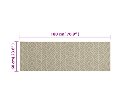 Virtuves Paklājs, Mazgājams, Lapu Apdruka, 60X180 Cm, Samts Vidaxl