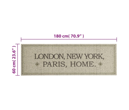 Virtuves Paklājs, Mazgājams, Pilsētas, 60X180 Cm, Samts Vidaxl