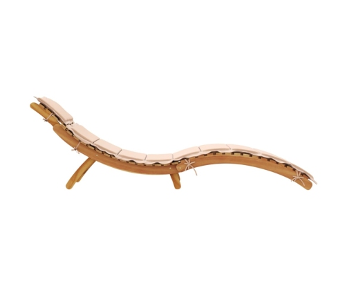 Sauļošanās Zvilņi Ar Matraci, 2 Gab., Bēši, Akācijas Masīvkoks Vidaxl