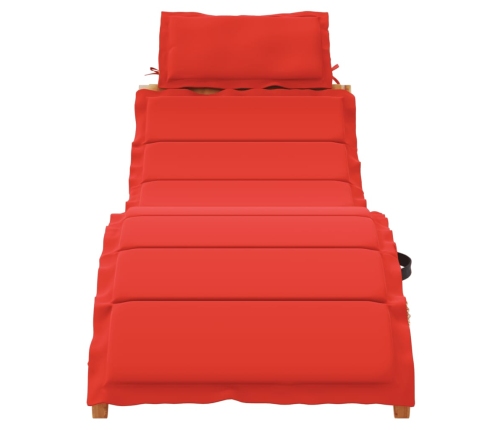 Sauļošanās Zvilņi Ar Matraci, 2 Gab., Sarkans, Akācija Vidaxl