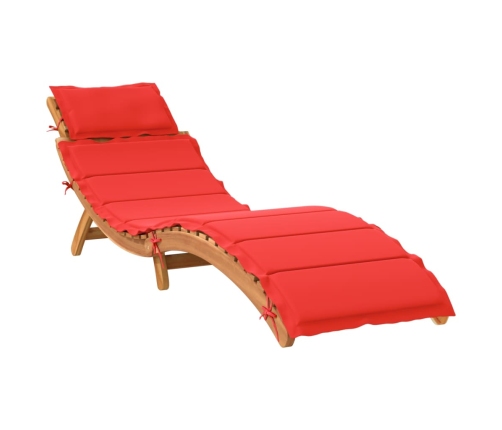 Sauļošanās Zvilņi Ar Matraci, 2 Gab., Sarkans, Akācija Vidaxl