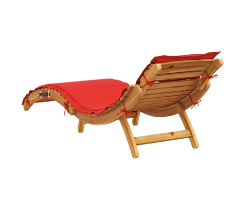 Sauļošanās Zvilņi Ar Matraci, 2 Gab., Sarkans, Akācija Vidaxl