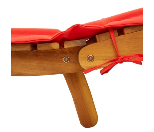 Sauļošanās Zvilņi Ar Matraci, 2 Gab., Sarkans, Akācija Vidaxl