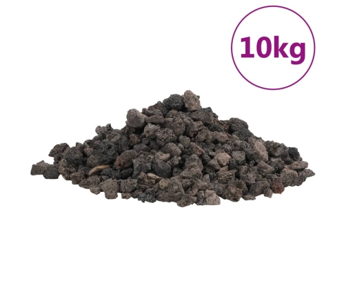 vidaXL vulkāniskie ieži, 10 kg, melni, 1-2 cm