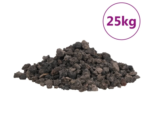 vidaXL vulkāniskie ieži, 25 kg, melni, 1-2 cm