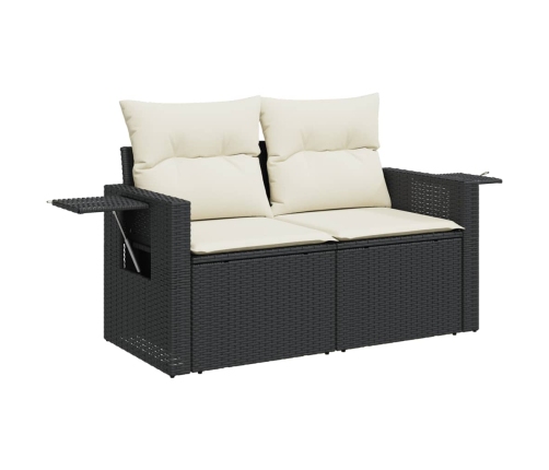 10-Daļīgs Dārza Dīvāna Komplekts, Matrači, Melna Pe Rotangpalma Vidaxl