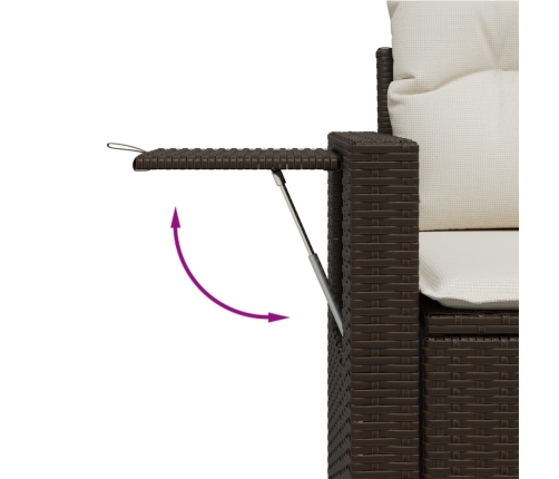 vidaXL 10-daļīgs dārza dīvāna komplekts, matrači, brūna PE rotangpalma