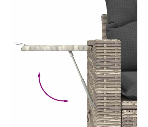 vidaXL 10-daļīgs dārza dīvāna komplekts ar matračiem, pelēka PE pinums