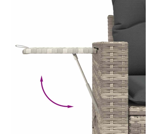 10-Daļīgs Dārza Dīvāna Komplekts Ar Matračiem, Pelēka Pe Pinums Vidaxl