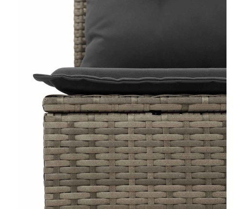 vidaXL 10-daļīgs dārza dīvāna komplekts ar matračiem, pelēka PE pinums