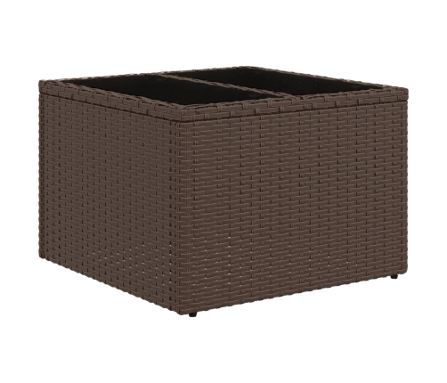 vidaXL 10-daļīgs dārza dīvāna komplekts, matrači, brūna PE rotangpalma