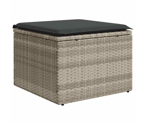 vidaXL 10-daļīgs dārza dīvāna komplekts ar matračiem, pelēka PE pinums