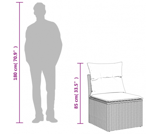 10-Daļīgs Dārza Dīvāna Komplekts, Matrači, Brūna Pe Rotangpalma Vidaxl