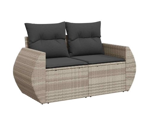 11-Daļīgs Dārza Dīvāna Komplekts Ar Matračiem, Pelēka Pe Pinums Vidaxl