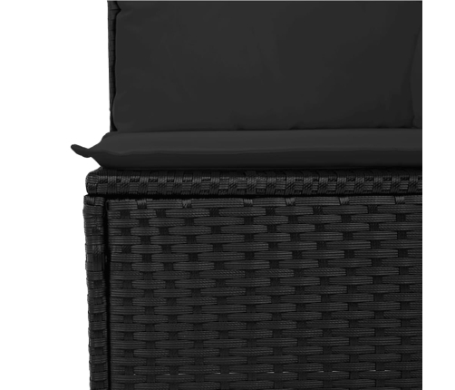vidaXL 6-daļīgs dārza dīvāna komplekts, matrači, melna PE rotanpalma