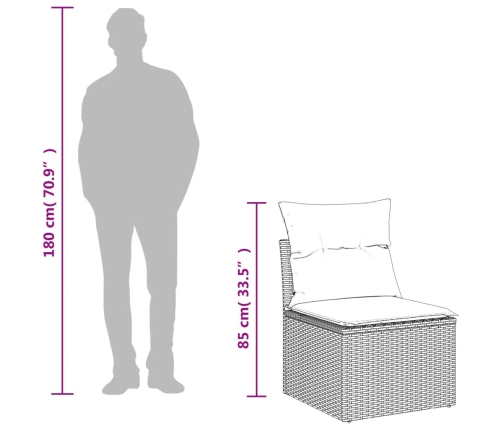 vidaXL 6-daļīgs dārza dīvāna komplekts, matrači, melna PE rotanpalma