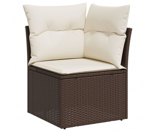 10-Daļīgs Dārza Dīvāna Komplekts, Matrači, Brūna Pe Rotangpalma Vidaxl