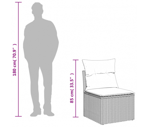 10-Daļīgs Dārza Dīvāna Komplekts, Matrači, Brūna Pe Rotangpalma Vidaxl