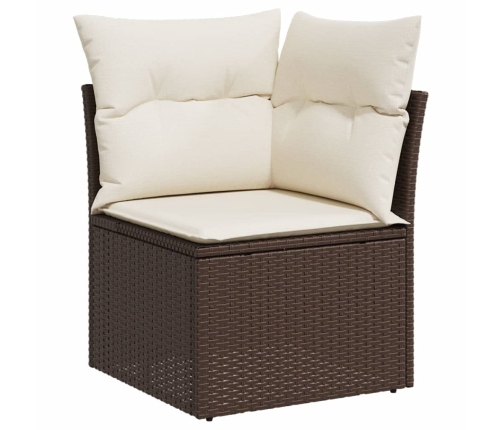 vidaXL 12-daļīgs dārza dīvāna komplekts, matrači, brūna PE rotangpalma