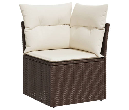 vidaXL 12-daļīgs dārza dīvāna komplekts, matrači, brūna PE rotangpalma