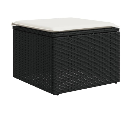 vidaXL 10-daļīgs dārza dīvāna komplekts, matrači, melna PE rotangpalma