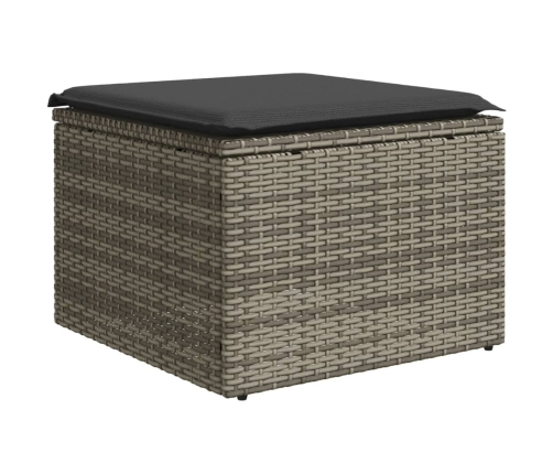 vidaXL 11-daļīgs dārza dīvāna komplekts ar matračiem, pelēks PE pinums