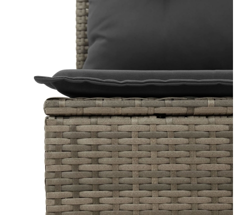 vidaXL 11-daļīgs dārza dīvāna komplekts ar matračiem, pelēks PE pinums