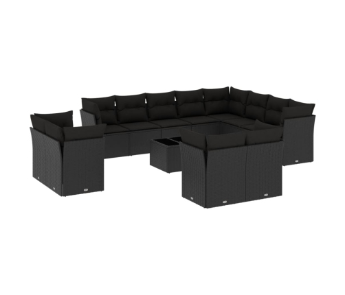 vidaXL 13-daļīgs dārza dīvāna komplekts ar matračiem, PE rotangpalma