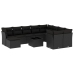 vidaXL 11-daļīgs dārza dīvāna komplekts, matrači, melna PE rotangpalma