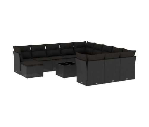 vidaXL 13-daļīgs dārza dīvāna komplekts ar matračiem, PE rotangpalma