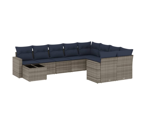 10Daļīgs Dārza Dīvāna Komplekts Ar Matračiem Pelēka Rotangpalma Vidaxl