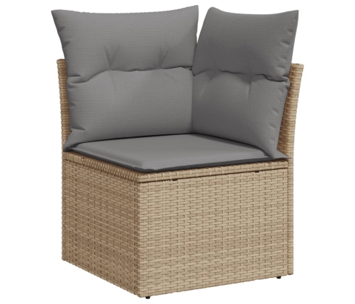 10-Daļīgs Dārza Dīvāna Komplekts, Matrači, Bēša Pe Rotangpalma Vidaxl