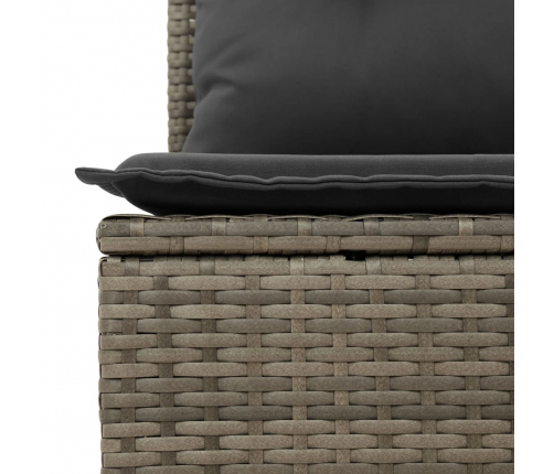 vidaXL 11-daļīgs dārza dīvāna komplekts ar matračiem, pelēks PE pinums