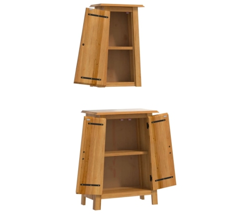 vidaXL 2-daļīgs vannasistabas mēbeļu komplekts, priedes masīvkoks