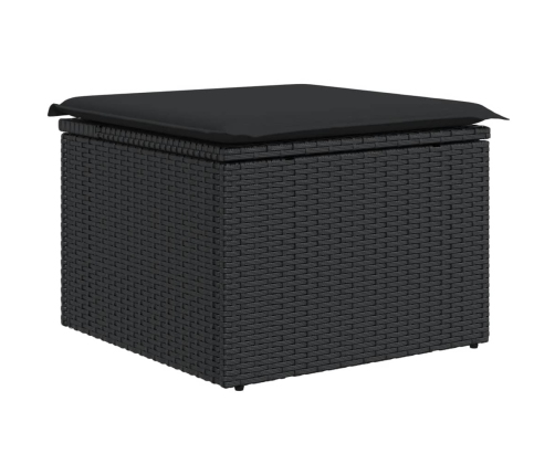 vidaXL 10-daļīgs dārza dīvāna komplekts, matrači, melna PE rotangpalma