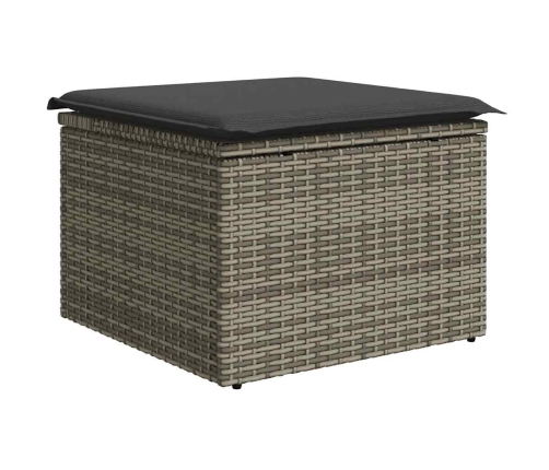 vidaXL 10-daļīgs dārza dīvāna komplekts ar matračiem, pelēka PE pinums