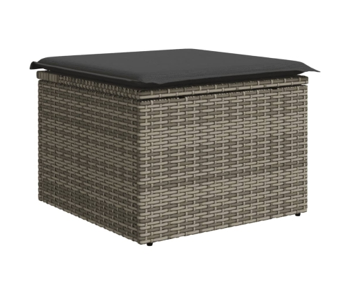 vidaXL 11-daļīgs dārza dīvāna komplekts ar matračiem, pelēka PE pinums